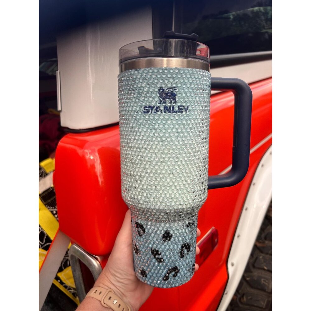 Ford Bronco Rhinestone Custom Stainless Cup 40 oz Blue - Picture 2 of 4